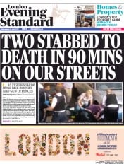 London Evening Standard () Newspaper Front Page for 13 April 2017