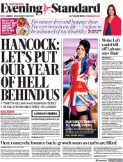 London Evening Standard () Newspaper Front Page for 13 May 2021