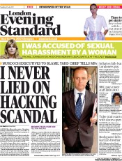 London Evening Standard () Newspaper Front Page for 13 July 2011