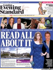 London Evening Standard () Newspaper Front Page for 13 July 2013