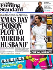 London Evening Standard () Newspaper Front Page for 13 July 2015