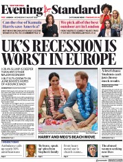 London Evening Standard () Newspaper Front Page for 13 August 2020