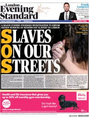 London Evening Standard () Newspaper Front Page for 13 September 2017