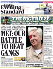 London Evening Standard () Newspaper Front Page for 14 October 2013