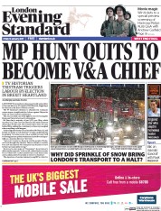 London Evening Standard () Newspaper Front Page for 14 January 2017