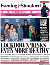 London Evening Standard () Newspaper Front Page for 14 March 2020