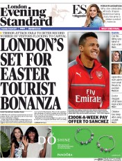 London Evening Standard () Newspaper Front Page for 14 April 2017