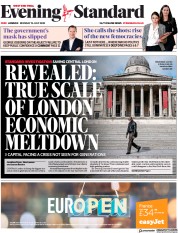 London Evening Standard () Newspaper Front Page for 14 July 2020