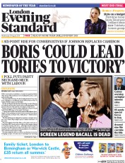 London Evening Standard () Newspaper Front Page for 14 August 2014