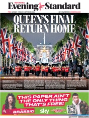 London Evening Standard () Newspaper Front Page for 14 September 2022