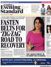 London Evening Standard () Newspaper Front Page for 15 November 2012