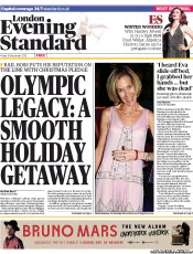London Evening Standard () Newspaper Front Page for 15 December 2012