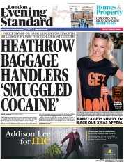 London Evening Standard () Newspaper Front Page for 15 December 2016