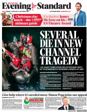 London Evening Standard () Newspaper Front Page for 15 December 2022