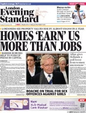 London Evening Standard () Newspaper Front Page for 15 January 2014