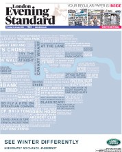 London Evening Standard () Newspaper Front Page for 15 January 2016
