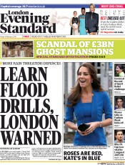 London Evening Standard () Newspaper Front Page for 15 February 2014