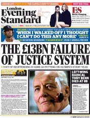 London Evening Standard () Newspaper Front Page for 15 March 2014