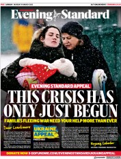 London Evening Standard () Newspaper Front Page for 15 March 2022