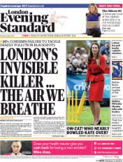 London Evening Standard () Newspaper Front Page for 15 April 2014
