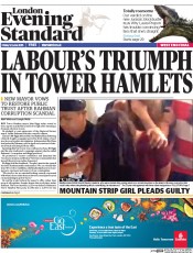 London Evening Standard () Newspaper Front Page for 15 June 2015