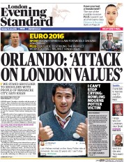 London Evening Standard () Newspaper Front Page for 15 June 2016