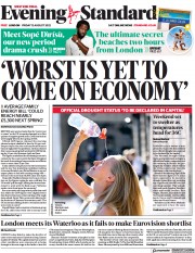 London Evening Standard () Newspaper Front Page for 15 August 2022