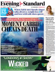 London Evening Standard () Newspaper Front Page for 16 November 2021