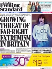 London Evening Standard () Newspaper Front Page for 16 February 2017