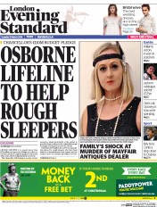 London Evening Standard () Newspaper Front Page for 16 March 2016