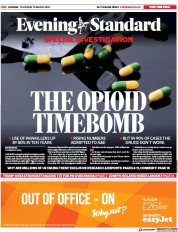 London Evening Standard () Newspaper Front Page for 16 March 2018