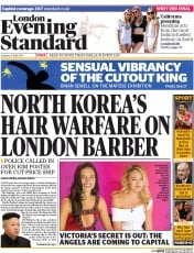 London Evening Standard () Newspaper Front Page for 16 April 2014