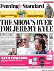 London Evening Standard () Newspaper Front Page for 16 May 2019
