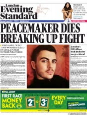 London Evening Standard () Newspaper Front Page for 16 June 2015