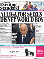 London Evening Standard () Newspaper Front Page for 16 June 2016