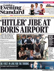 London Evening Standard () Newspaper Front Page for 16 July 2013