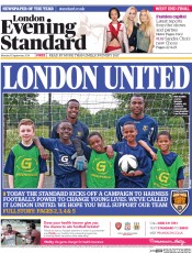 London Evening Standard () Newspaper Front Page for 16 September 2014