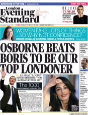 London Evening Standard () Newspaper Front Page for 17 October 2014