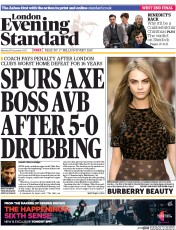 London Evening Standard () Newspaper Front Page for 17 December 2013