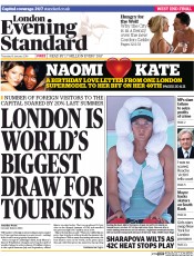 London Evening Standard () Newspaper Front Page for 17 January 2014