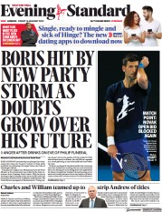 London Evening Standard () Newspaper Front Page for 17 January 2022