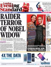 London Evening Standard () Newspaper Front Page for 17 February 2018
