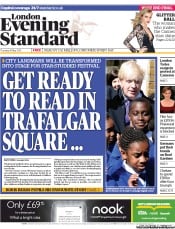 London Evening Standard () Newspaper Front Page for 17 May 2013