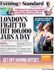 London Evening Standard () Newspaper Front Page for 17 June 2021