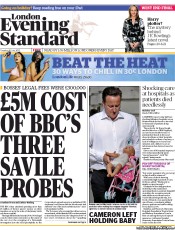 London Evening Standard () Newspaper Front Page for 17 July 2013