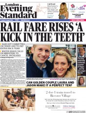 London Evening Standard () Newspaper Front Page for 17 August 2016