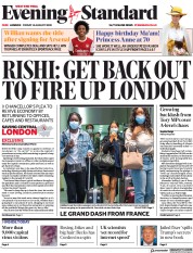 London Evening Standard () Newspaper Front Page for 17 August 2020