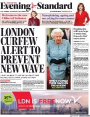 London Evening Standard () Newspaper Front Page for 17 September 2020
