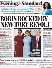 London Evening Standard () Newspaper Front Page for 18 November 2020