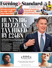 London Evening Standard () Newspaper Front Page for 18 November 2022